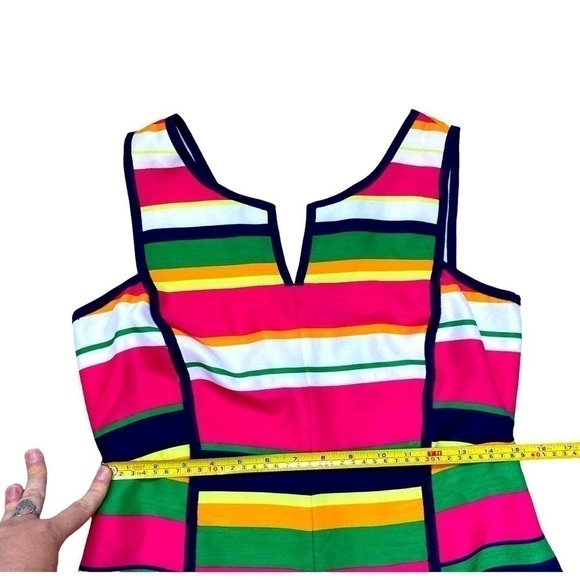 Laundry by Shelli Segal bold multi color stripe fitted shift dress - Picture 5 of 10
